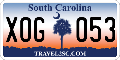SC license plate XOG053