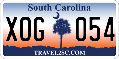 SC license plate XOG054