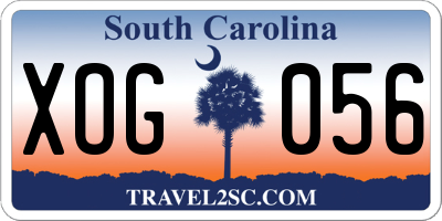 SC license plate XOG056
