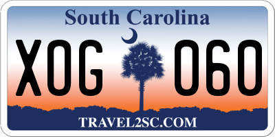 SC license plate XOG060