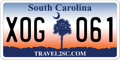 SC license plate XOG061