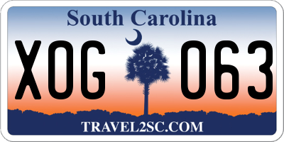 SC license plate XOG063