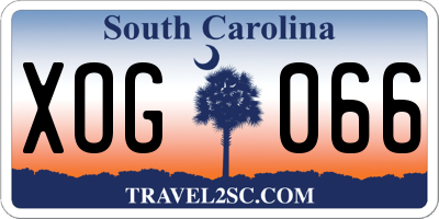 SC license plate XOG066