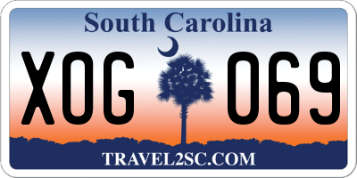SC license plate XOG069