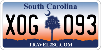 SC license plate XOG093
