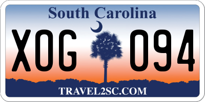 SC license plate XOG094