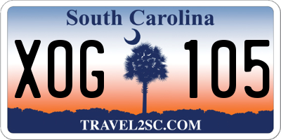 SC license plate XOG105