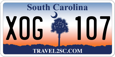 SC license plate XOG107