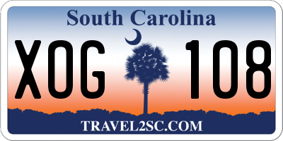 SC license plate XOG108