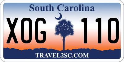 SC license plate XOG110