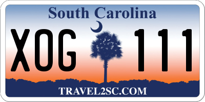SC license plate XOG111