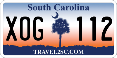 SC license plate XOG112