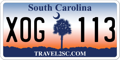 SC license plate XOG113