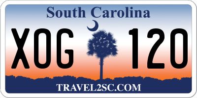 SC license plate XOG120