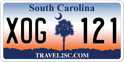 SC license plate XOG121