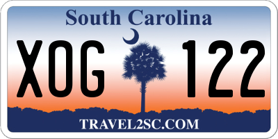 SC license plate XOG122
