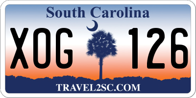 SC license plate XOG126
