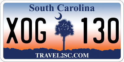 SC license plate XOG130