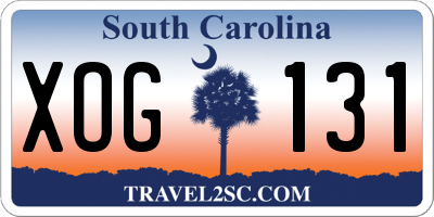 SC license plate XOG131