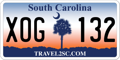 SC license plate XOG132