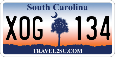 SC license plate XOG134
