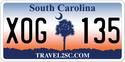 SC license plate XOG135