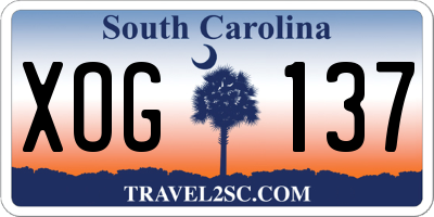 SC license plate XOG137