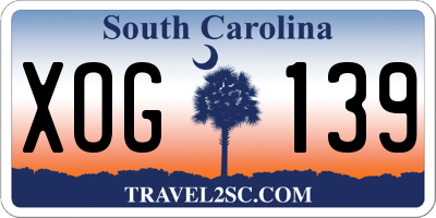 SC license plate XOG139
