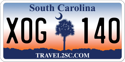 SC license plate XOG140