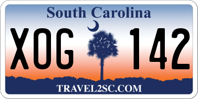 SC license plate XOG142