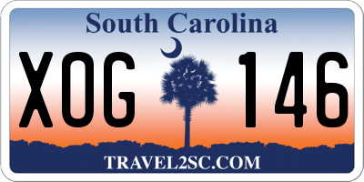 SC license plate XOG146