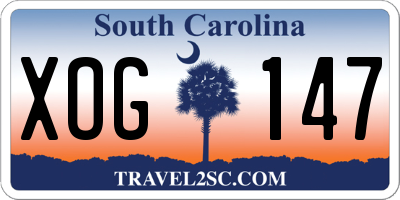 SC license plate XOG147
