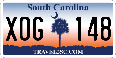 SC license plate XOG148