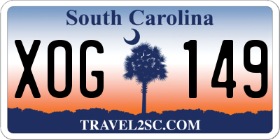 SC license plate XOG149