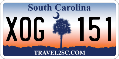 SC license plate XOG151
