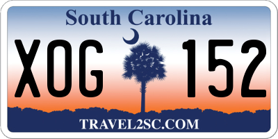 SC license plate XOG152