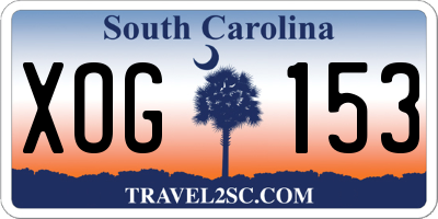SC license plate XOG153