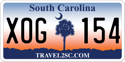 SC license plate XOG154