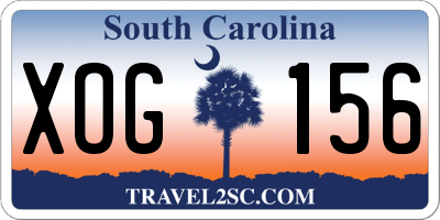 SC license plate XOG156