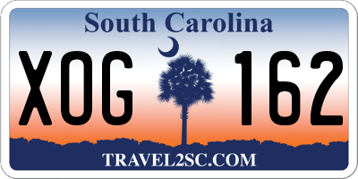 SC license plate XOG162