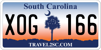SC license plate XOG166