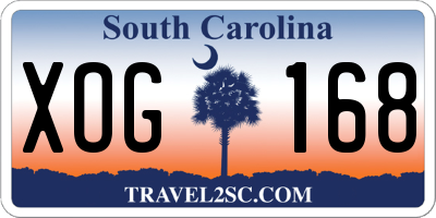 SC license plate XOG168