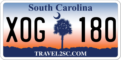 SC license plate XOG180