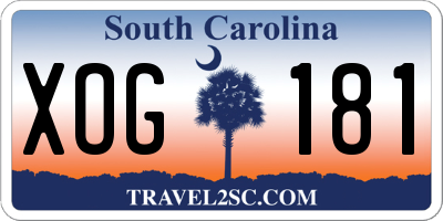 SC license plate XOG181
