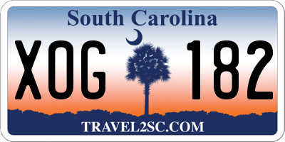 SC license plate XOG182