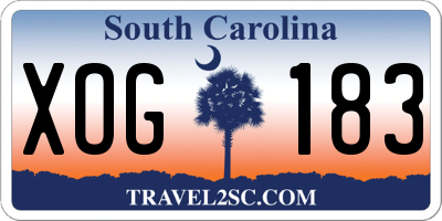 SC license plate XOG183