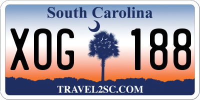 SC license plate XOG188