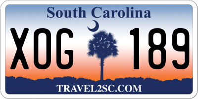 SC license plate XOG189