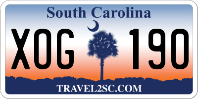 SC license plate XOG190