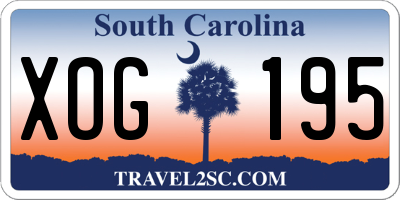 SC license plate XOG195